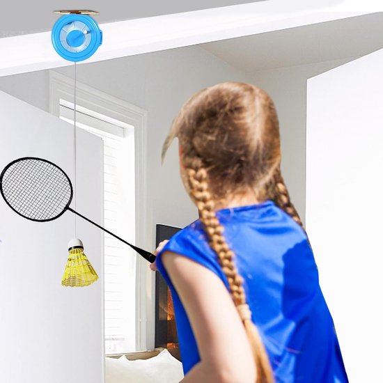 Badminton Trainer - Oefenapparaat Set - Vaardigheden Verbeteren - Elastisch Touw Systeem - 3 Ballen - A — afbeelding 4