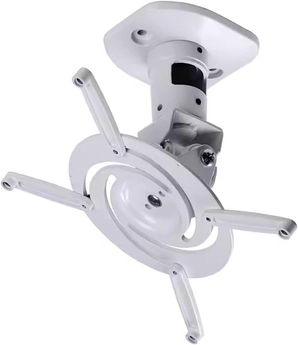 Projectorbeugel - Projectorhanger Plafond - Thuisbioscoop Inrichting - Universele Rotatie - 136 kg Draagkracht - Wit