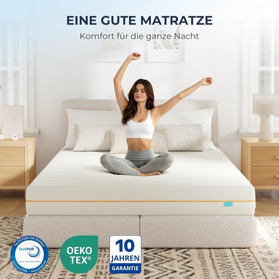 Matras - Slaapmat - Comfortabel slapen - 7-zonesysteem - 140 x 200 cm - Wit — afbeelding 4