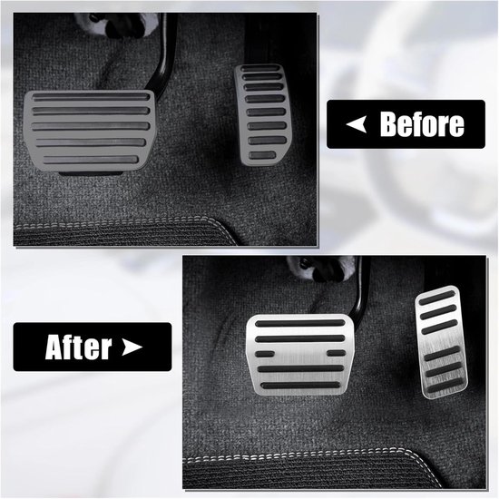 Pedaal Covers - Rem Gaspedaal - Verbeter Rijcomfort - Antislip Rubber - 2 Stuks - Zilver — afbeelding 2
