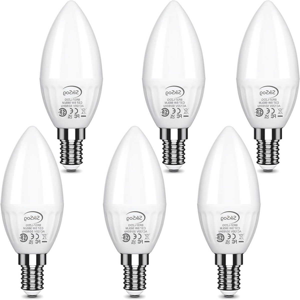 Ledlampen E14 - Kandelaar lampen - Decoratieve verlichting - Energiezuinig en lange levensduur - 6 stuks - Daglicht