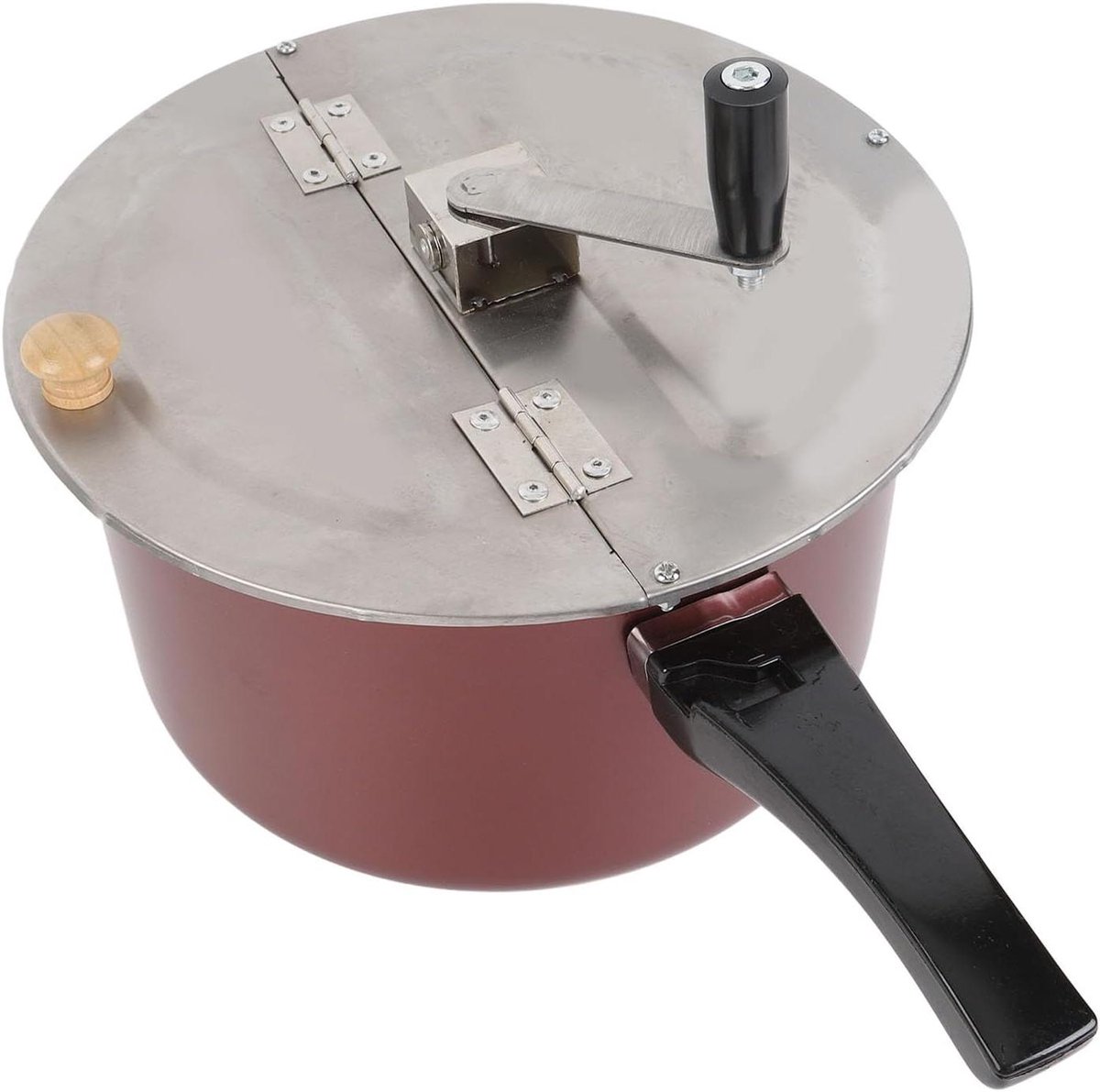 Popcorn Maker - Popcorn Popper - Thuis Filmavonden - Handbediende Roestvrij Staal - 28.5 cm - Zilver
