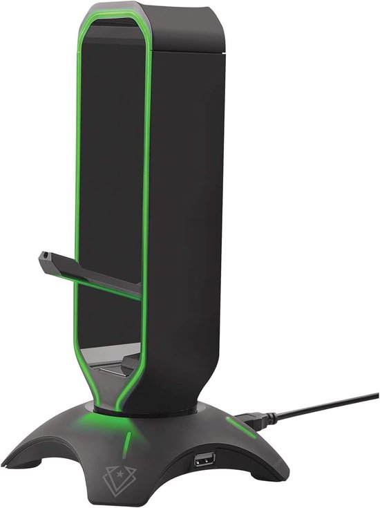 Gaming Headset Standaard - Headset Houder - Bureau Organisatie - 3-in-1 Multifunctioneel - Met RGB Verlichting - Zwart — afbeelding 2