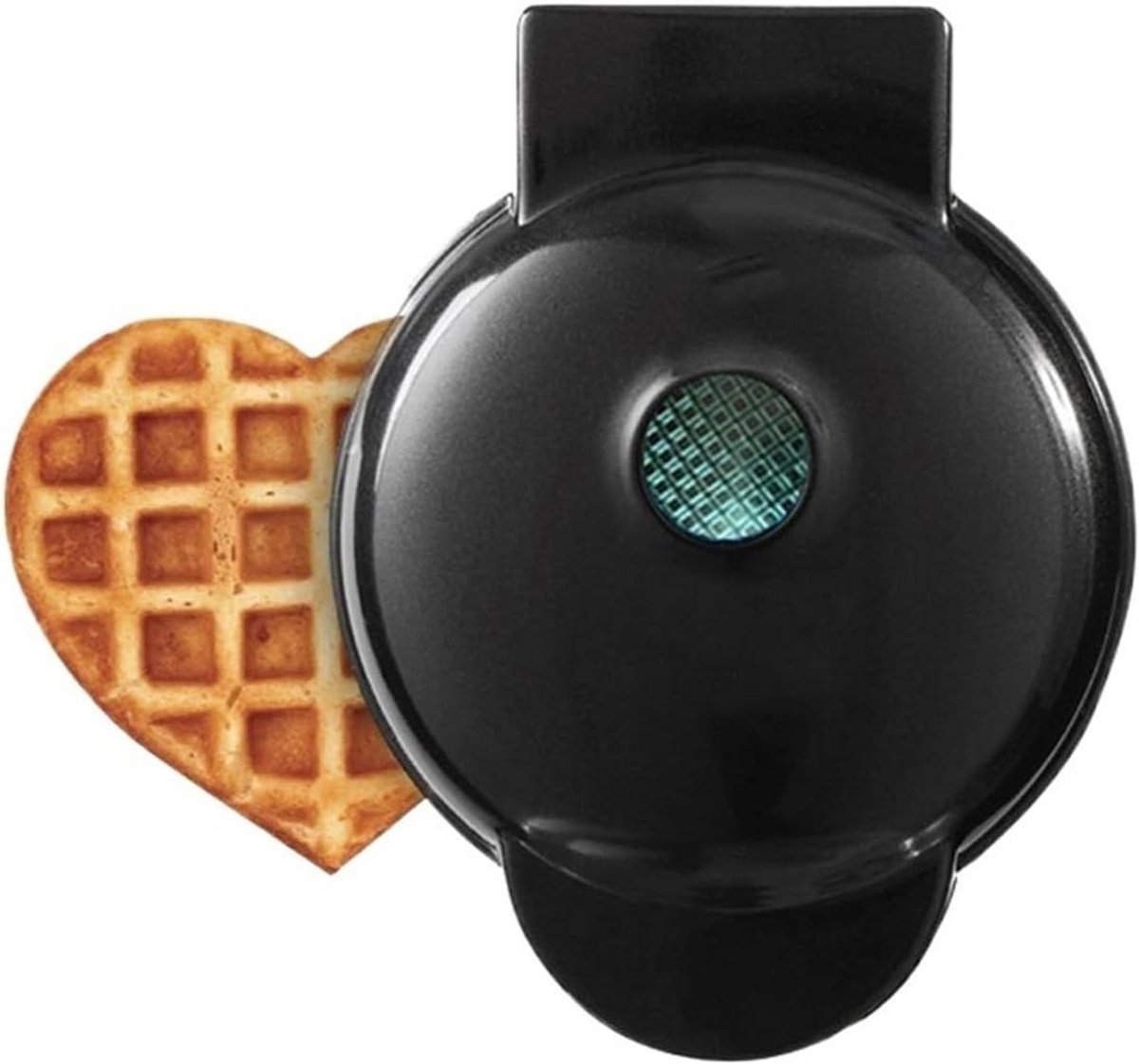 Mini Wafelmaker - Wafelijzer Kinderen - Ontbijt Maken - Antiaanbaklaag - 100x100x100 mm - Zwart