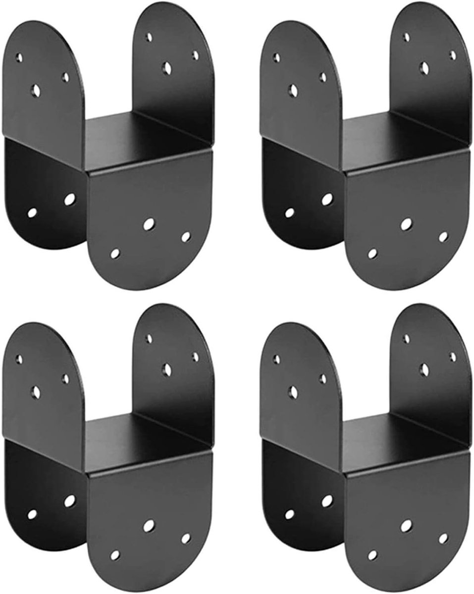 Paaltop Bevestigingsbeugels - Balksteunen Balkdragers - Buitenconstructies Verstevigen - Precisie Verbinding - voor 10x10 cm Palen - Grijs