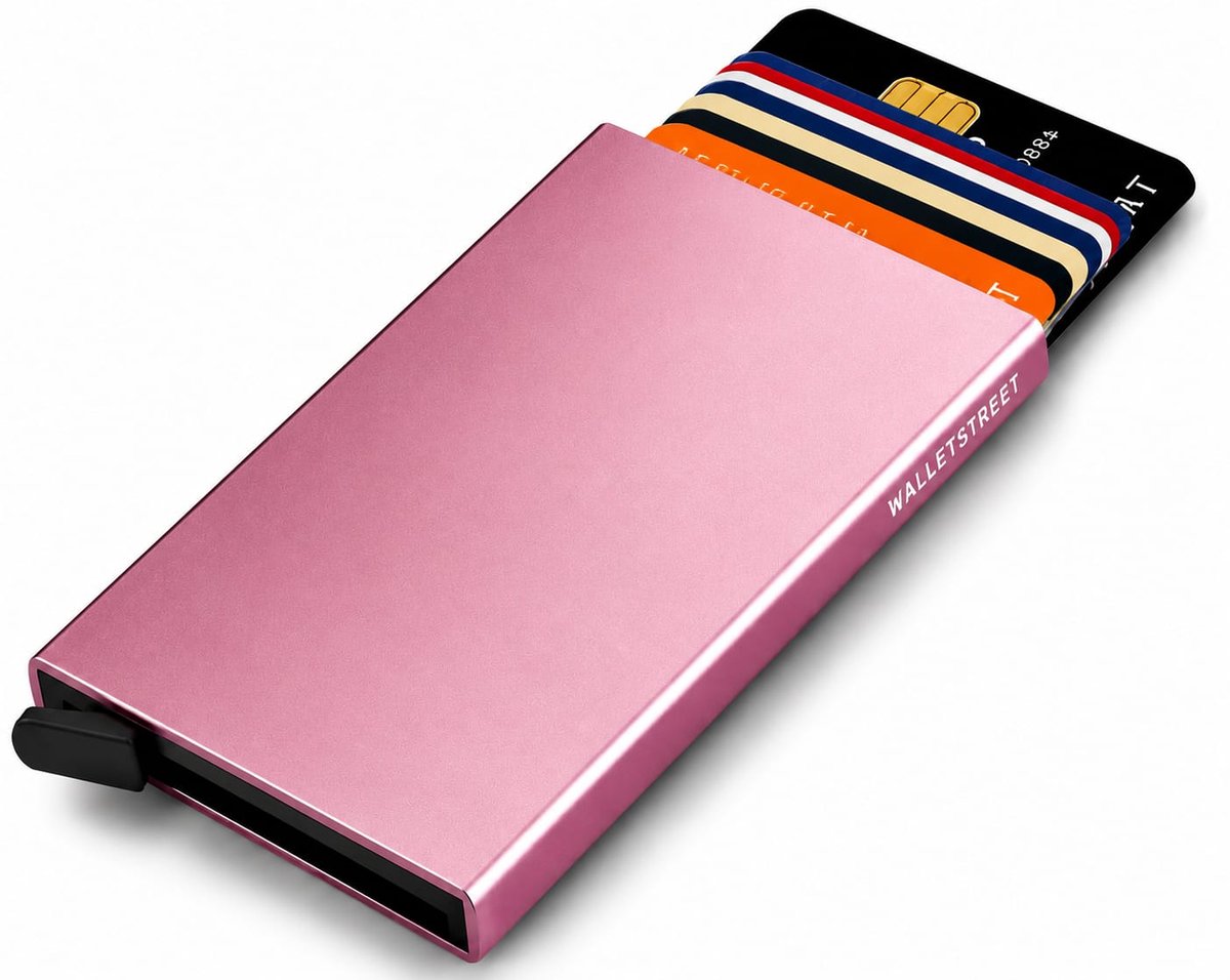 WalletStreet Aluminium Pasjeshouder 8 Pasjes – RFID Creditcardhouder – Compact Design – Roze