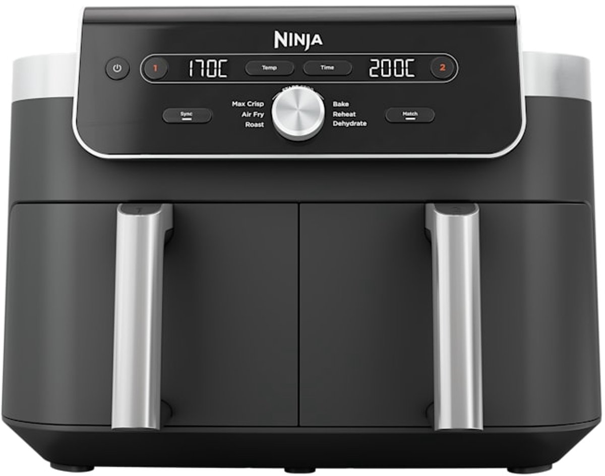 Ninja DualZone XL DZ901EU Airfryer - Dubbele Lade - 9.5 Liter - Zwart