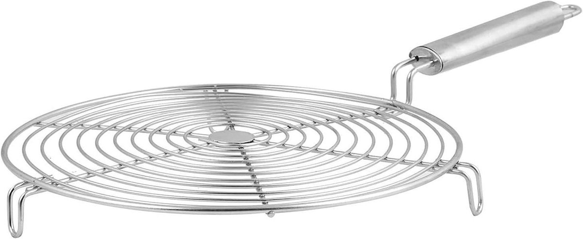 Rooster Pan - Roti Jali - Brood Grillen - Roestvrij Staal - 34 x 19 cm - Zilver