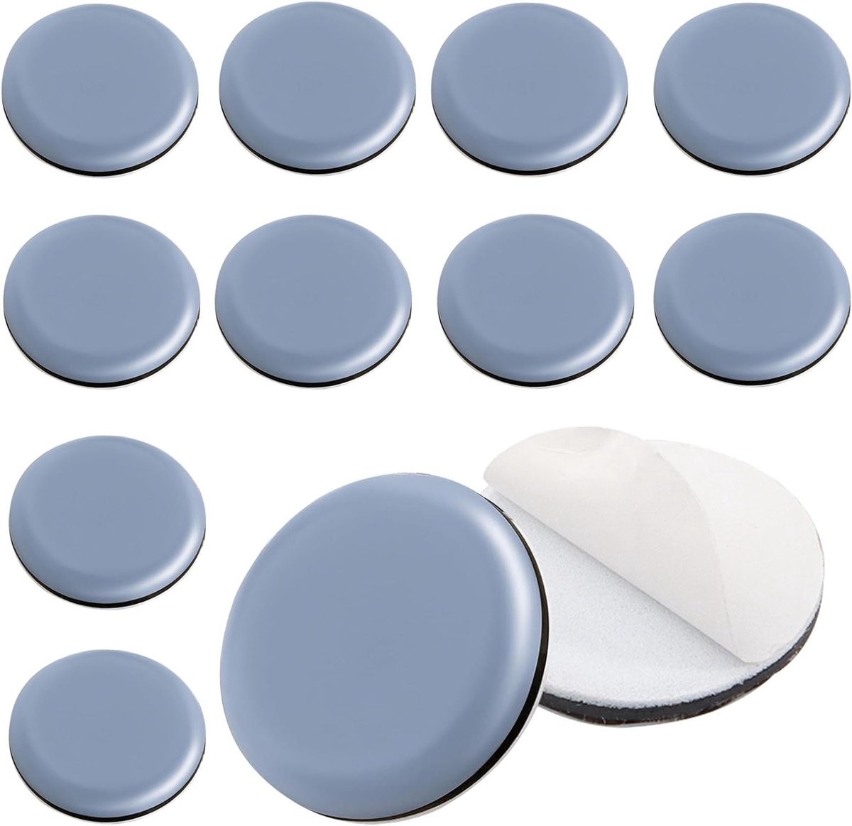 Ronde Teflon Glijders Ø 40mm - 12 Stuks Zelfklevende Pads voor Meubels, Bescherming van Vloeren en Tapijten, Ideaal voor Zware Meubels en Tafelpoten