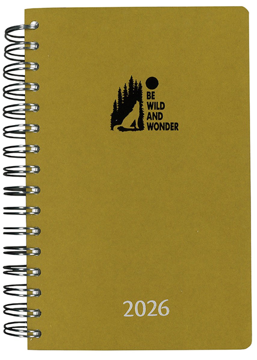 AURORA agenda 2026 - 1 dag per pagina - 6-talig - Wire-O - 15 x 21 cm - Craft Oker