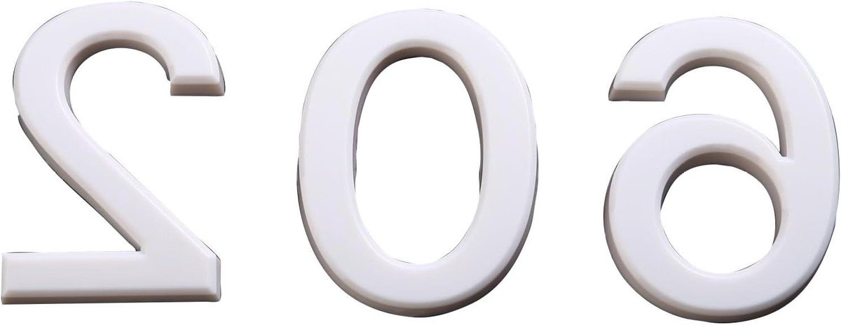 Huisnummer - Adresbordje - Huis Identificatie - Spiegelend Effect - 7 cm - Wit