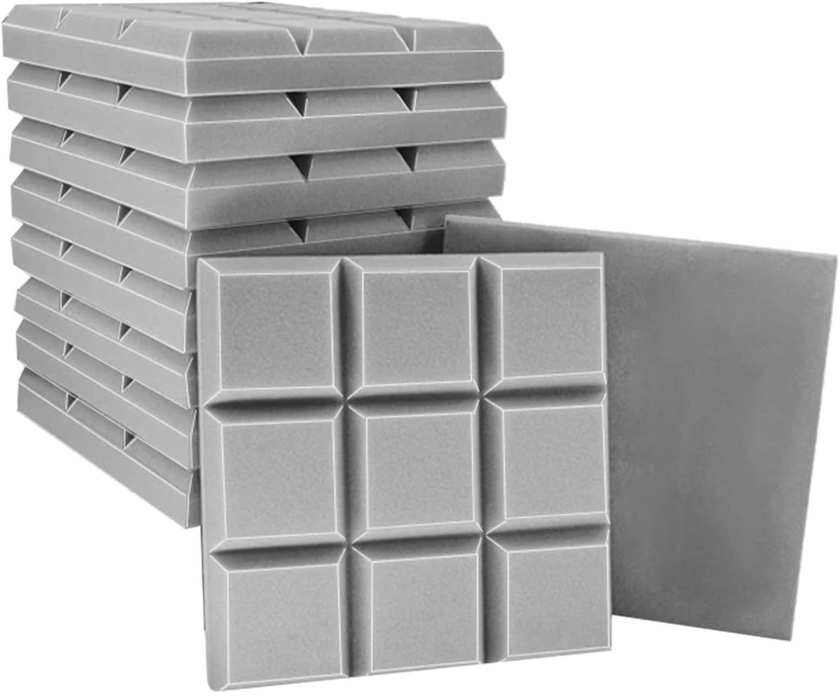 Geluidsisolatie Platen - Akoestisch Schuim - Studio Geluid - Hoge Dichtheid Schuim - 10 Stuks 30x30cm - Grijs