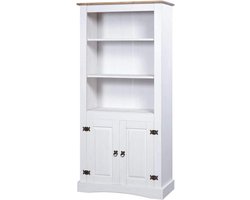 Gecheer Alacena Auxilar Sideboard, Crown, Range Mexican Pine Sideboard, Durable, Robust, Practical, Functional, Elegant, Modern, Useful, White, 80 x 40 x 170 cm