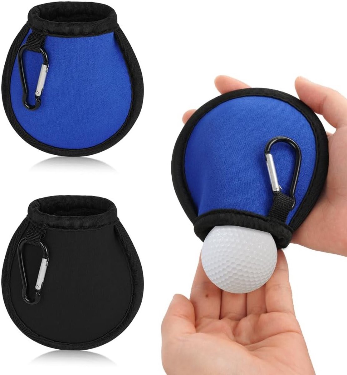 Waterdichte Golfbal Reinigingszak met Carabiner en Dubbele Laag, Ideaal voor Golfaccessoires en Cadeaus voor Mannen en Vrouwen