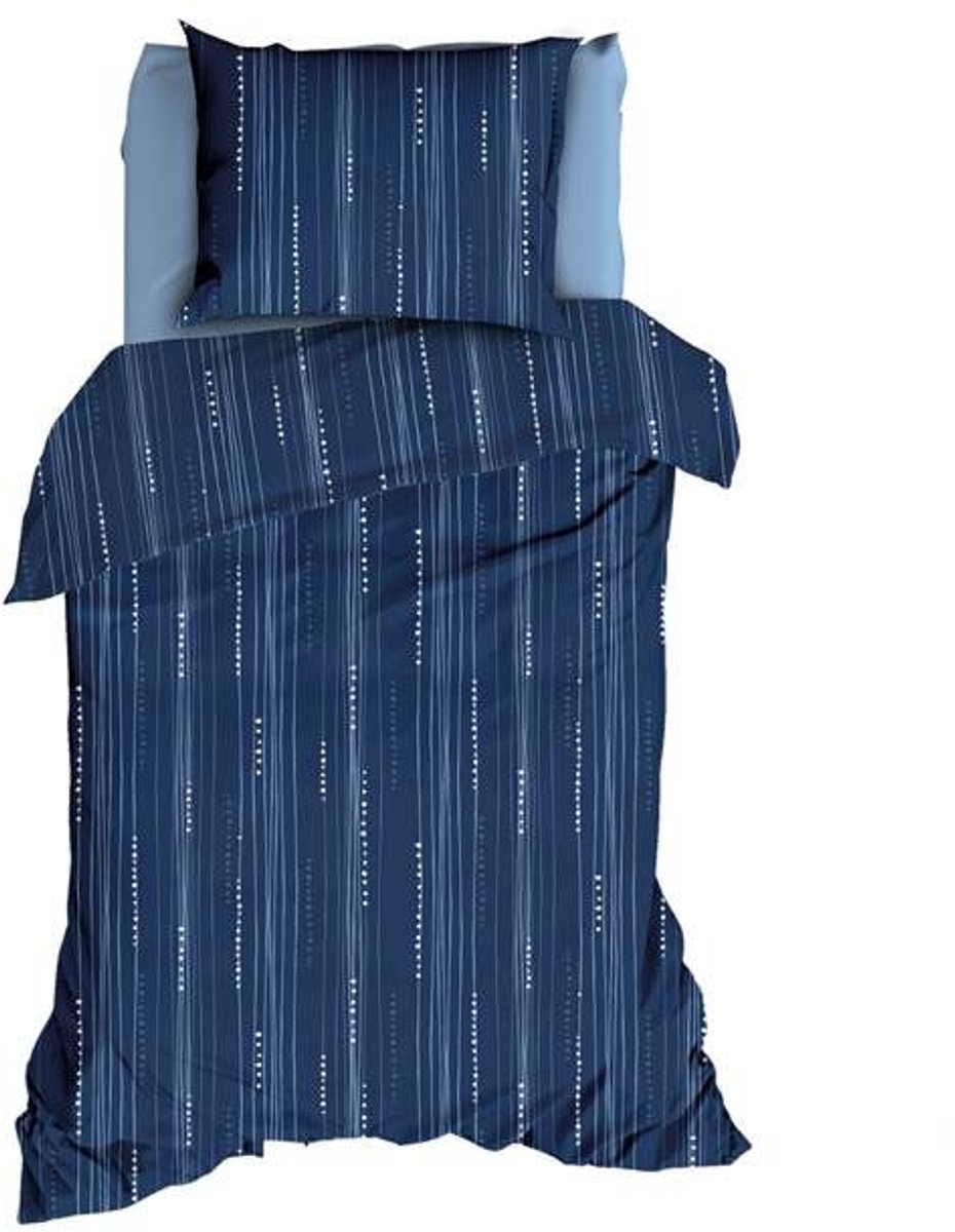 Romanette Bondi Dekbedovertrek - Eenpersoons - 140x200/220 cm - Denimblue
