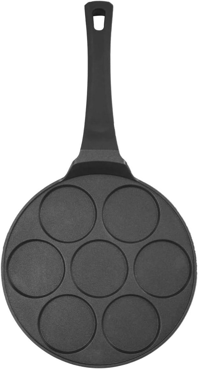 Pannenkoekenpan - Spiegelei pan - Lekkere pannenkoeken bakken - Gegoten aluminium marmercoating - Ø26cm - Zwart