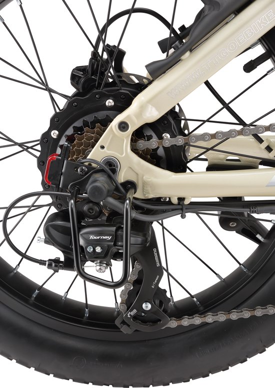 TTGO F7 Elektrische Fiets - 250W Motor - 48V15Ah Accu - 20 Inch Banden Vouwfiets - Max Snelheid 25km/u - Max Bereik 100-120 km - Shimano 7 Versnellingen - Beige van TTGO — afbeelding 3