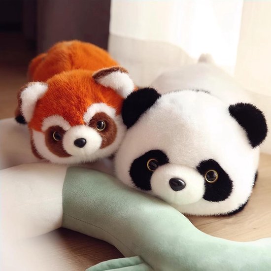 Omkeerbaar Pluche Dier - Dubbelzijdig Panda - Decoratie Kamer - Zachte Vulling - 35 cm - Rood — afbeelding 4