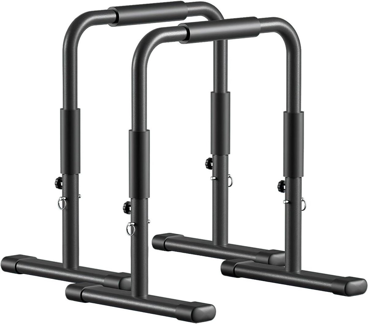 Dip Station - Krachtstation Parallel Bars - Home Workout - 5 Niveaus Verstelbaar - 200 kg Capaciteit - Zwart