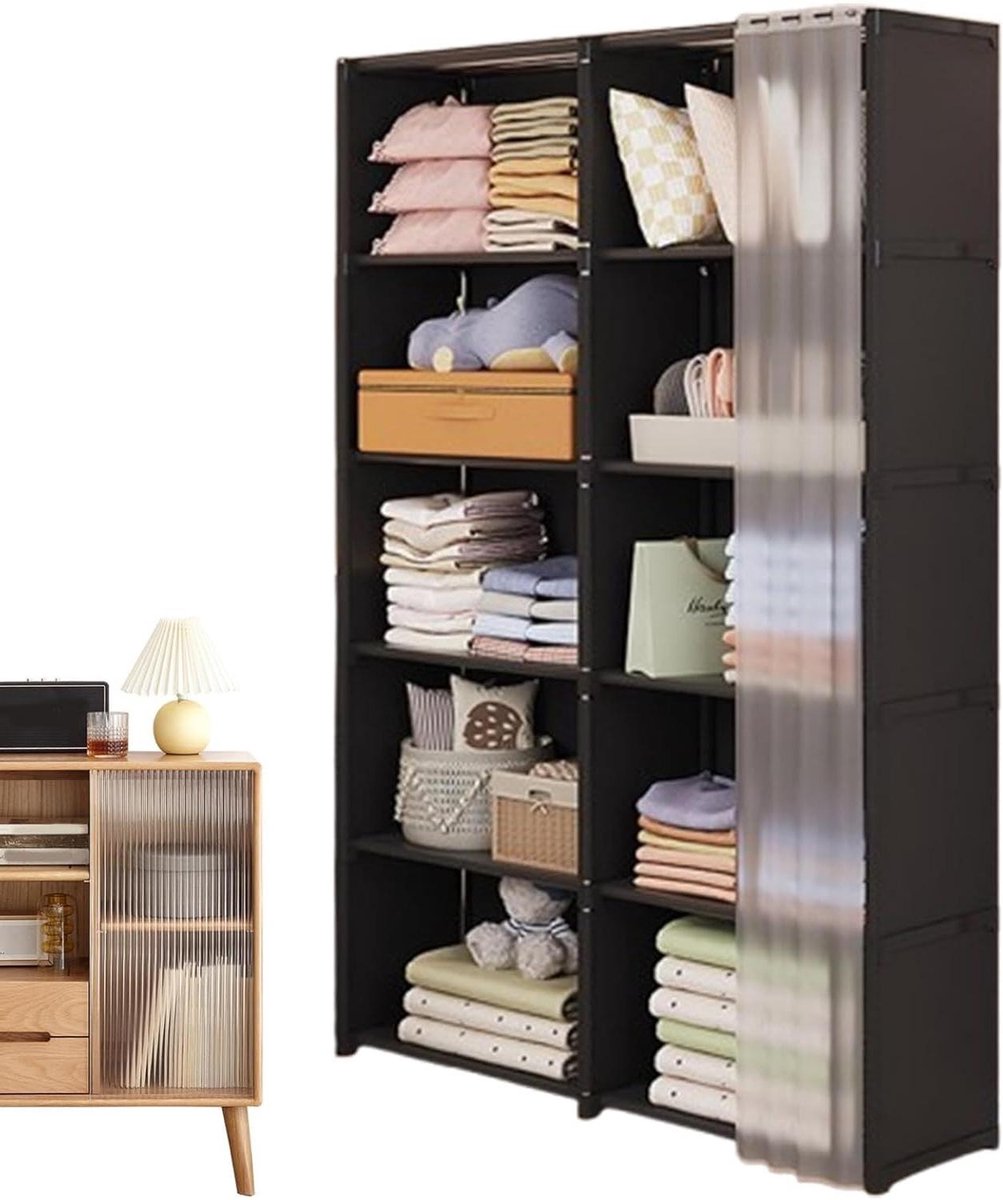 Kledingkast Organizer - Opbergkast - Ruimte Besparen - Stalen Frame - 40 cm Breed - Veelkleurig