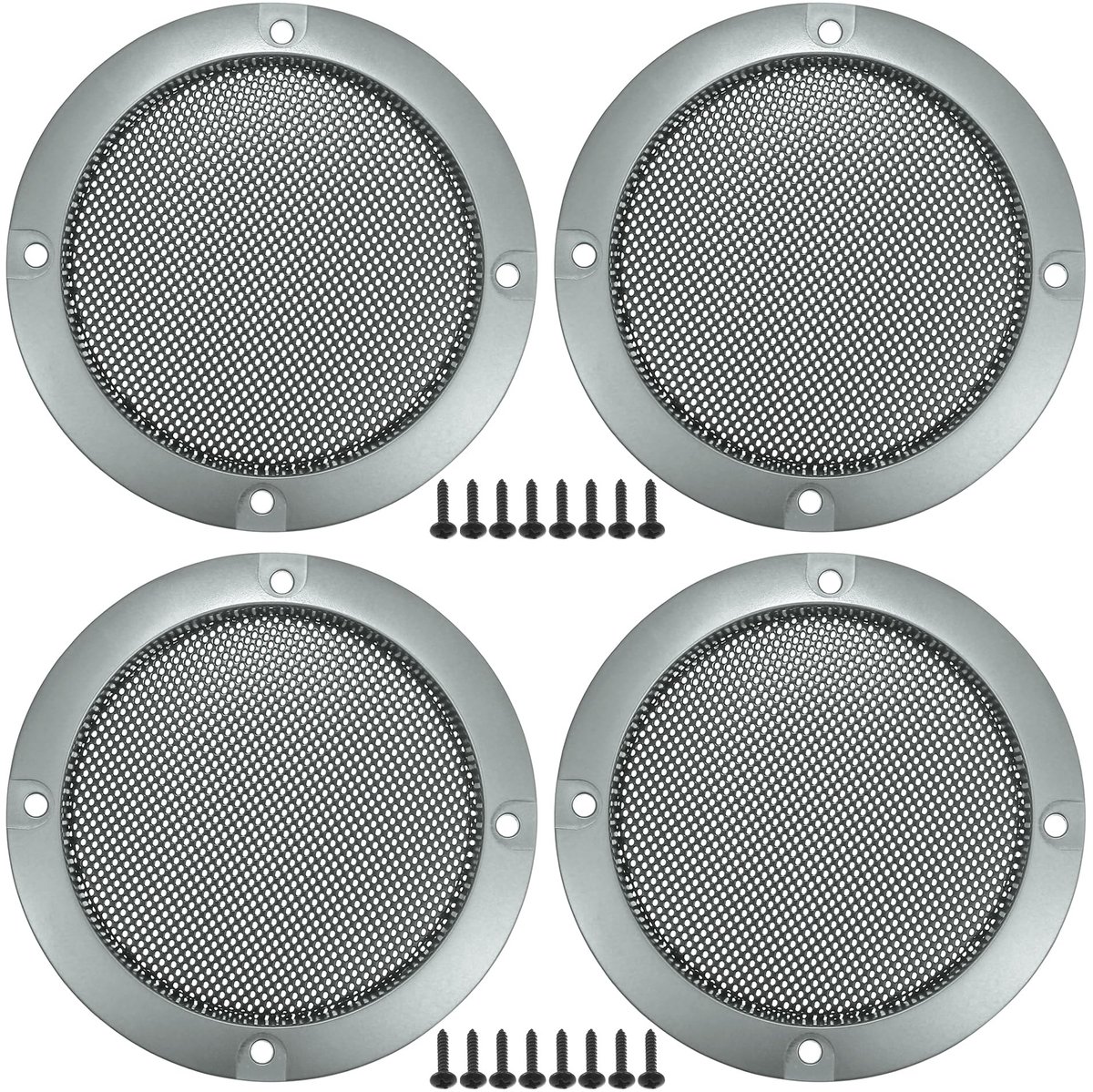 Dailygoody - 3 Inch Auto Speaker Roosters - Duurzaam en Corrosiebestendig - Grijs - Bescherming voor Subwoofer - Geschikt voor DIY projecten