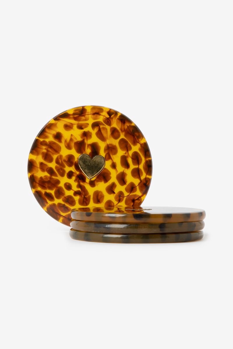 Sissy-Boy - Bruine onderzetters met leopard print