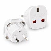 DEGG® - Set de 2 adaptateurs de voyage (prise britannique vers prise européenne) - Compact et sûr pour les Voyages - Wit