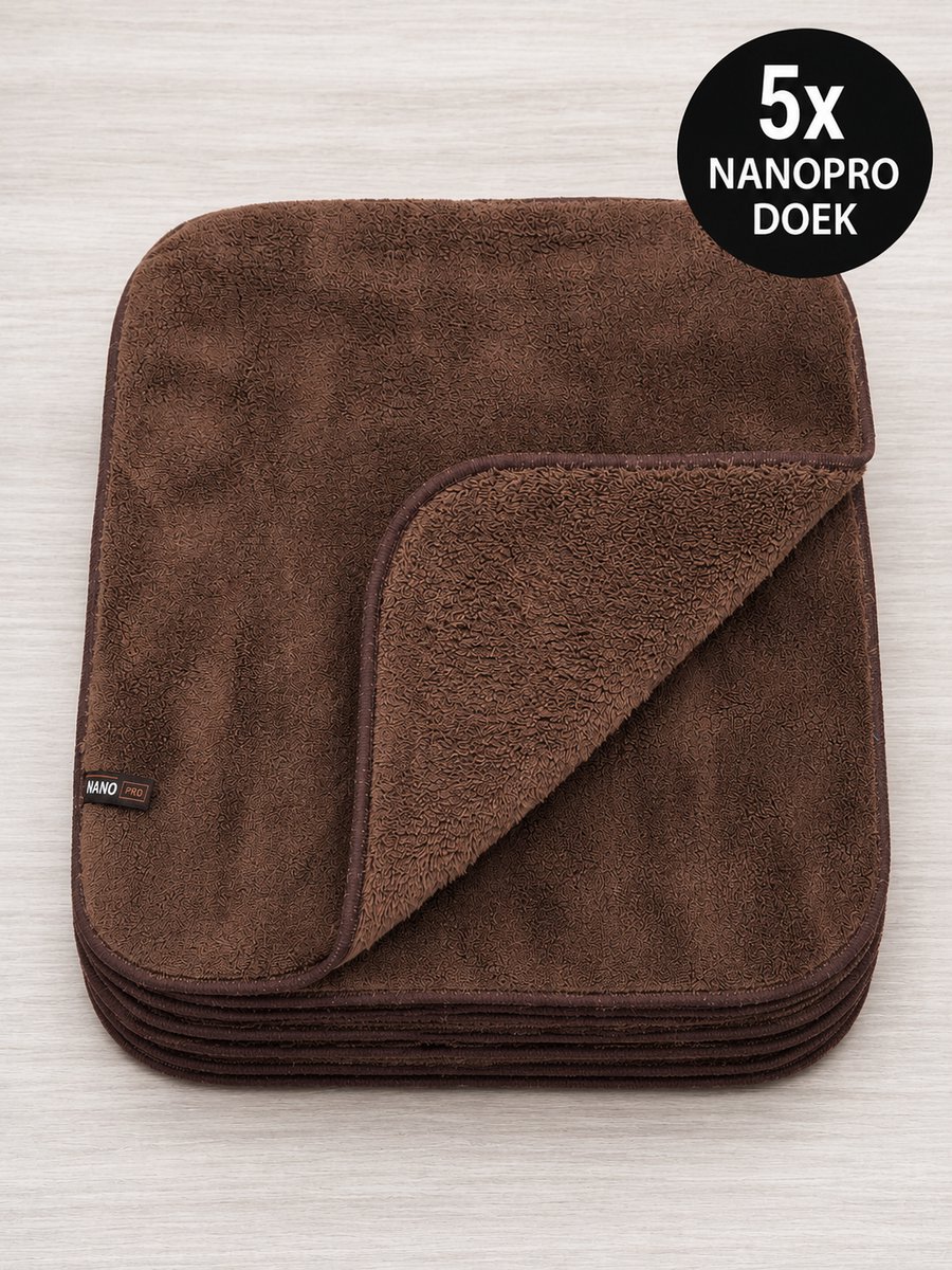 5x Nanopro XL/36X31cm/Taupe/Nanodoekjes/500 gr m2