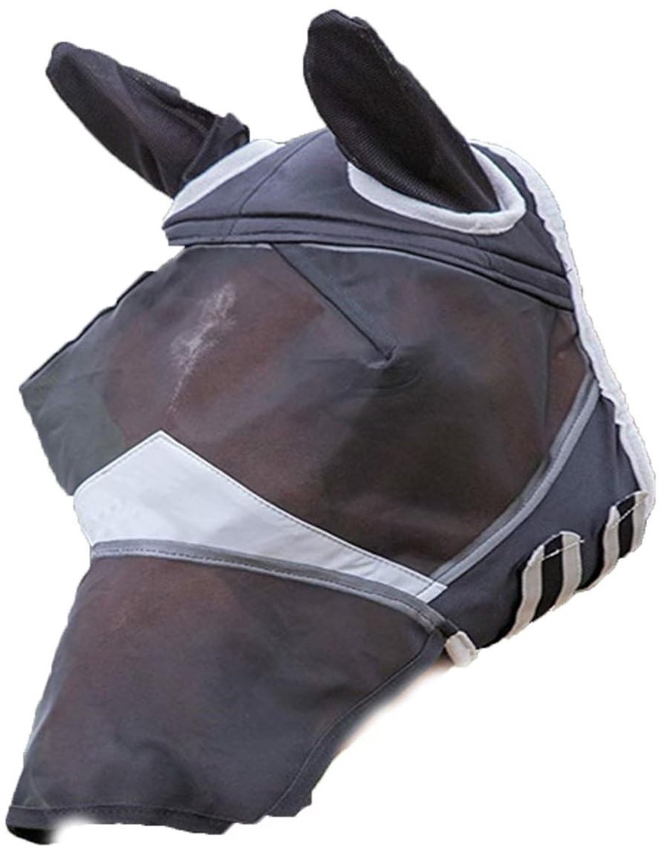 Dailygoody - Paardenvliegmasker - UV-bescherming - Ademend mesh - Verstelbare nekbandjes - Zacht op de huid - Geschikt voor paarden - Ongeparfumeerd