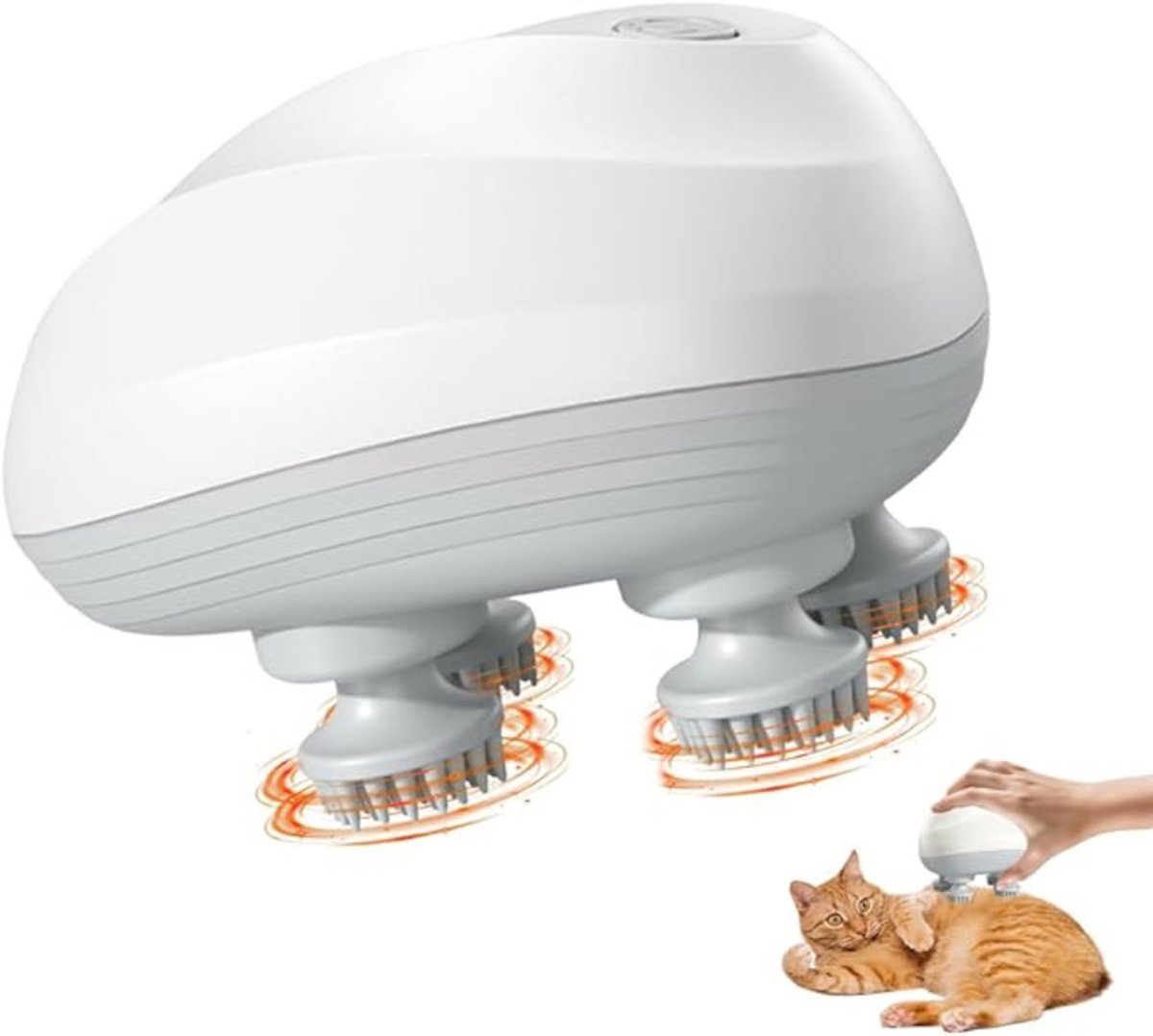 RWB® Hoofdmassage - Hoofdmassage Apparaat - Hoofdmassage Elektrisch - Wit - 11cm x 10cm x 12cm