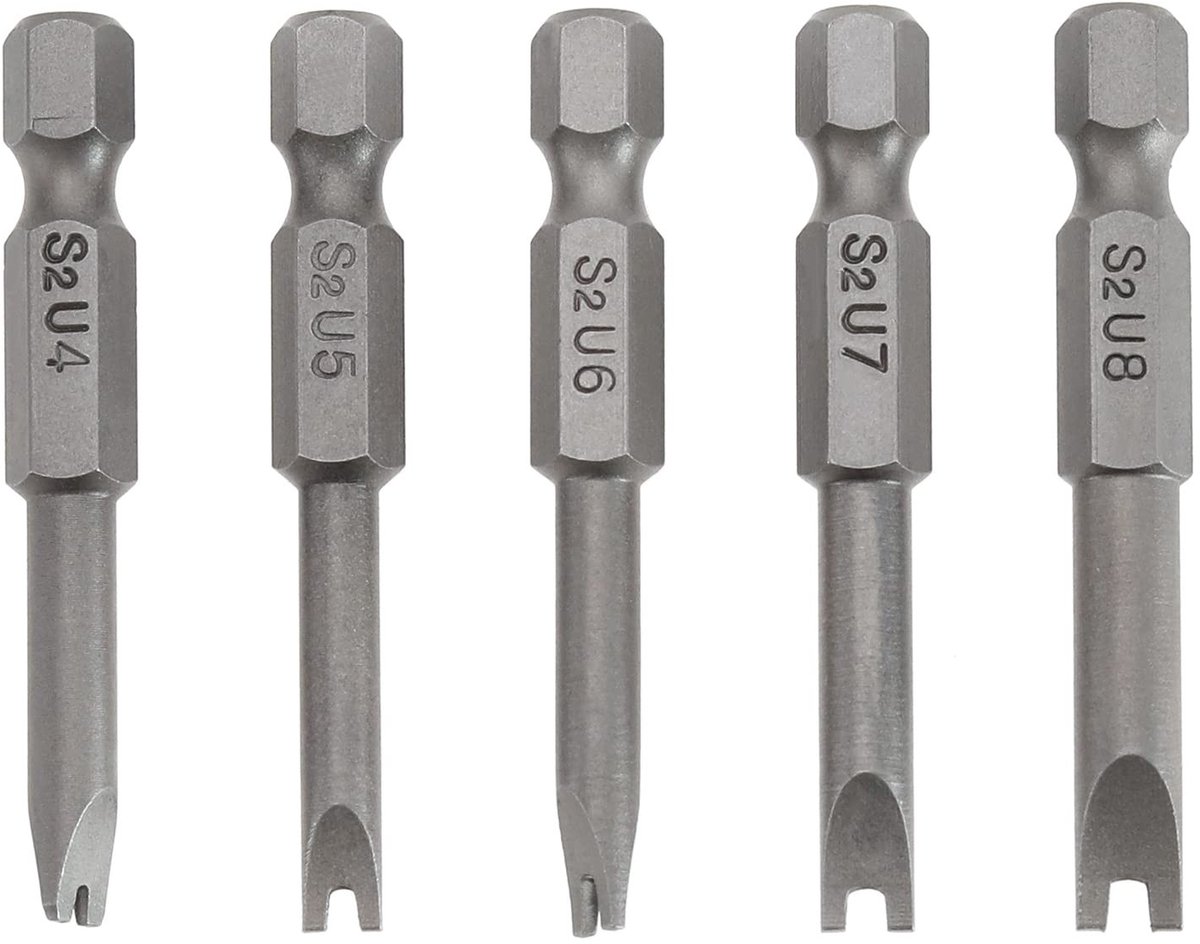 Dailygoody - U-Vorm Magnetische Schroevendraaier Bit Set - 5-delig - 50 mm - U4 U5 U6 U7 U8 - Perfect voor Elektrische Boren en Schroevendraaiers - Id...