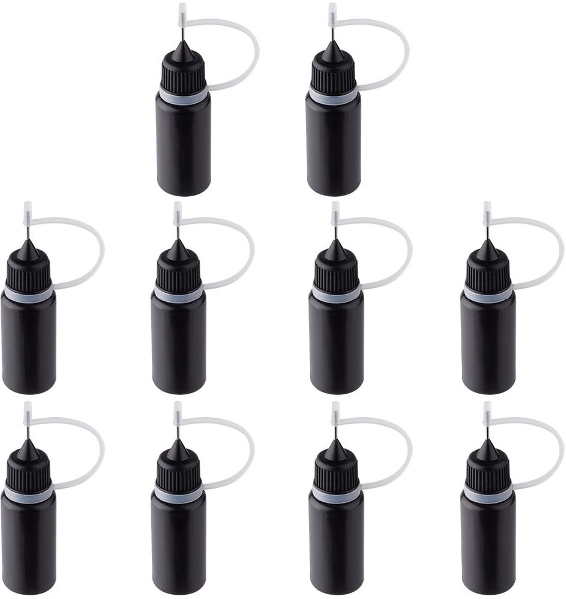 Dailygoody - Precisie Tip Applicator Flessen - DIY Kunst en Craft - Herbruikbaar - Zwart - Vloeibare Acryl Verf - Perfect voor Precisie Applicatie - 1