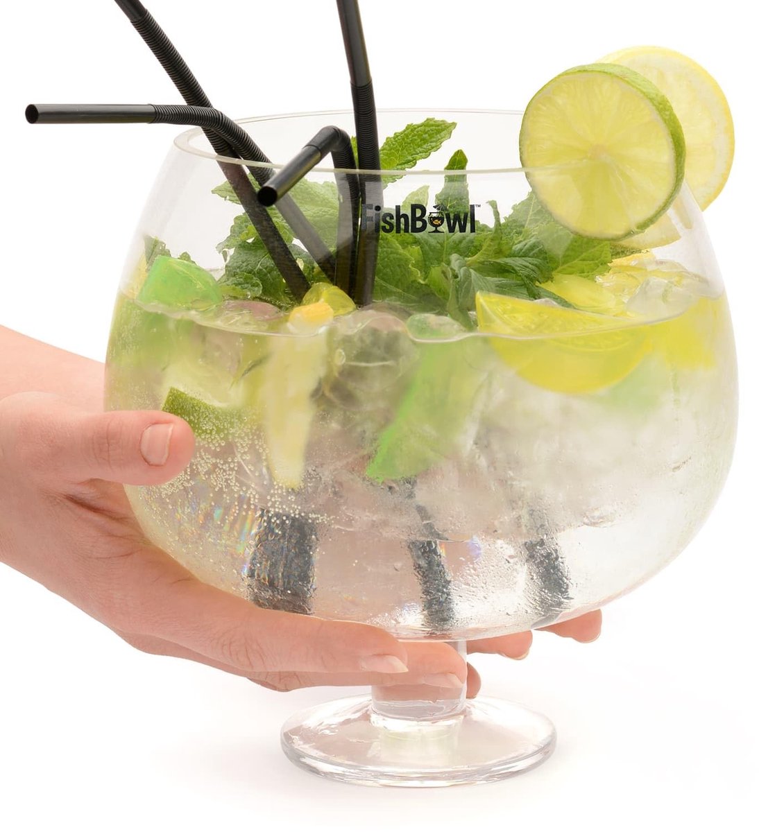 Dailygoody - Fishbowl Cocktailglas - Jumbo formaat - 3 liter - Ideaal voor feestjes - Decoratieve vaas - Perfect voor cocktails - Voor volwassenen