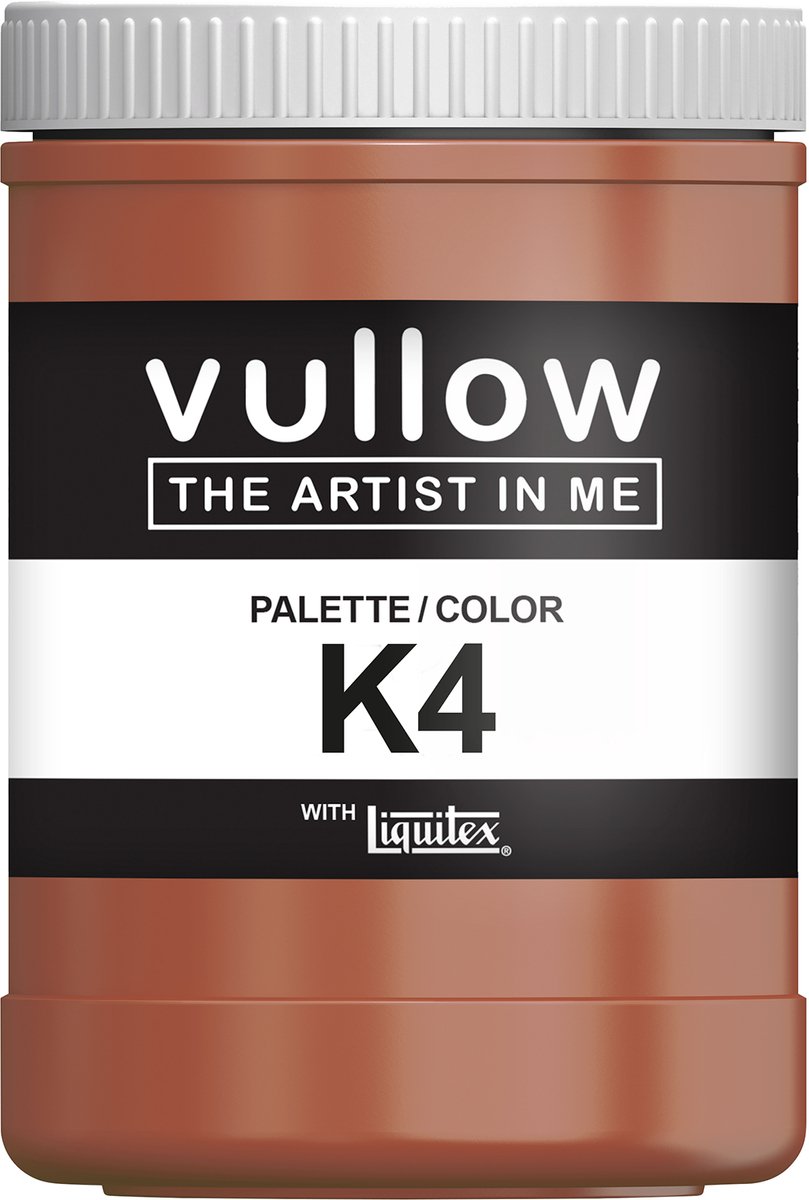 Vullow® Acrylverf K4 Gebrand Oranje – Mat – 1 Liter – Voor Canvas, Hout en Papier