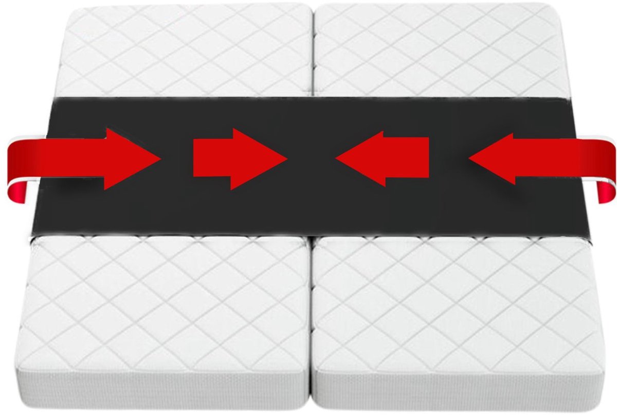 Purepeak Bedbinder - Matraswig - 230 x 50 cm - Zwart - Liefdesbrug - Matrasbinder