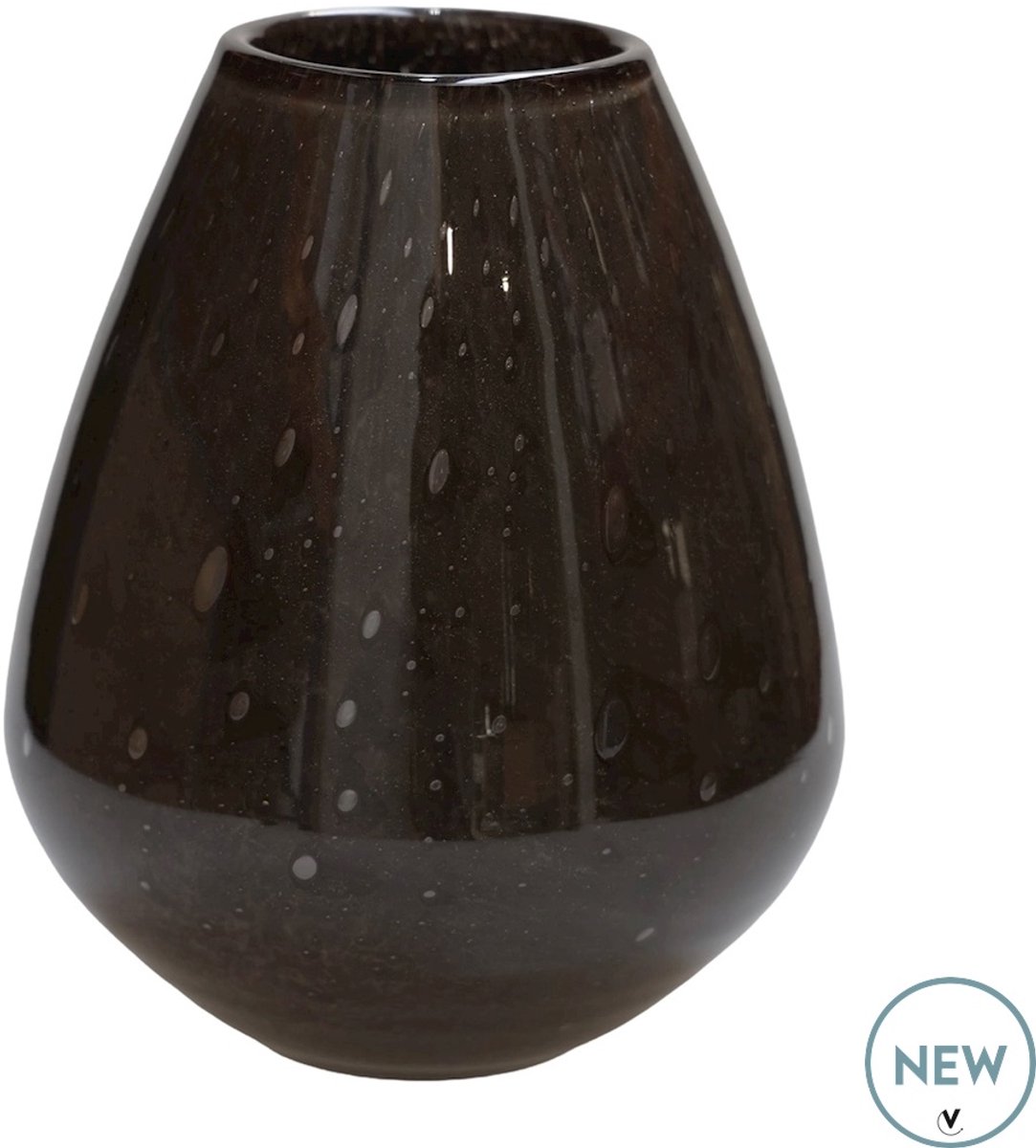 Vase The World Vaas Tasman Elite | Bruin | Mondgeblazen dik glas | Ø18 x H20 cm