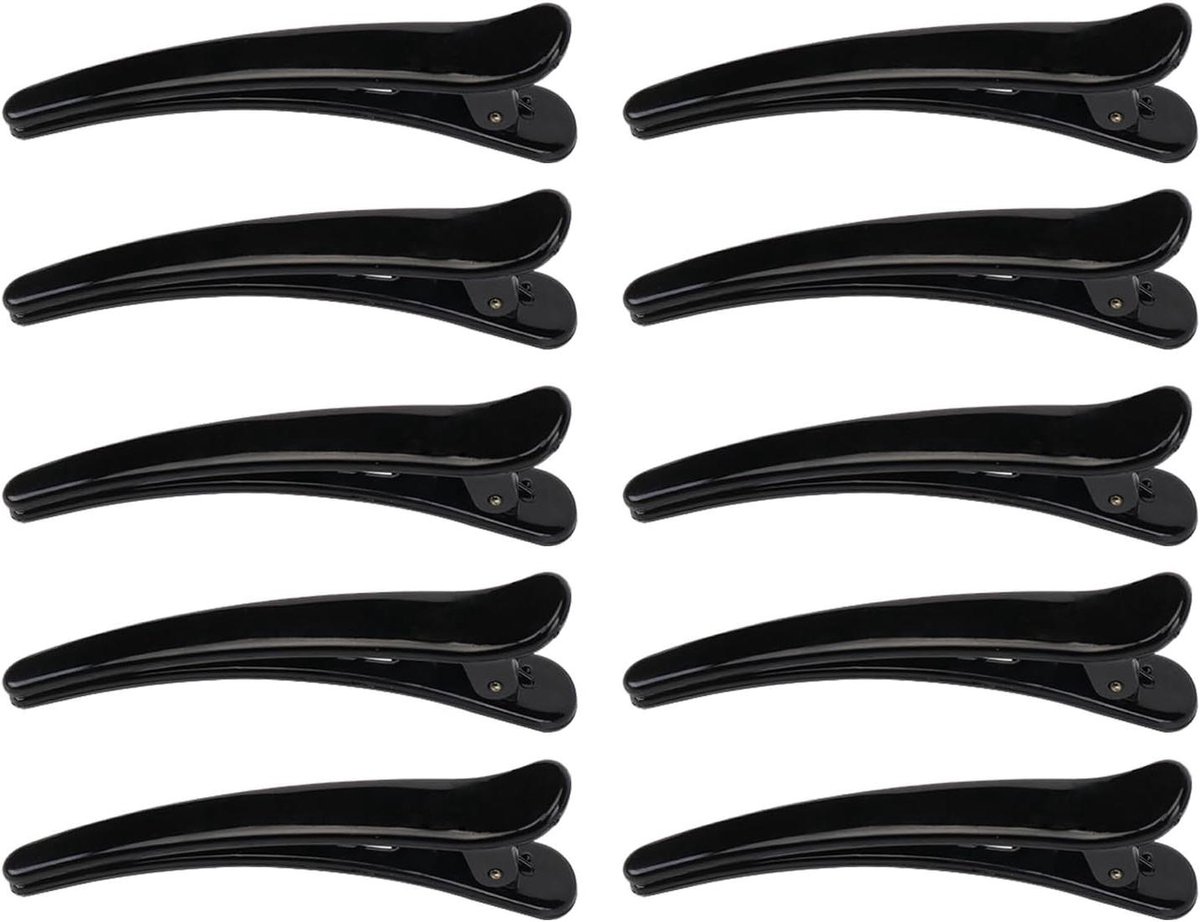 Haarsectieclips - Kapper Clips - Styling en Kleuren - Antislip Ontwerp - 10 Stuks - Zwart