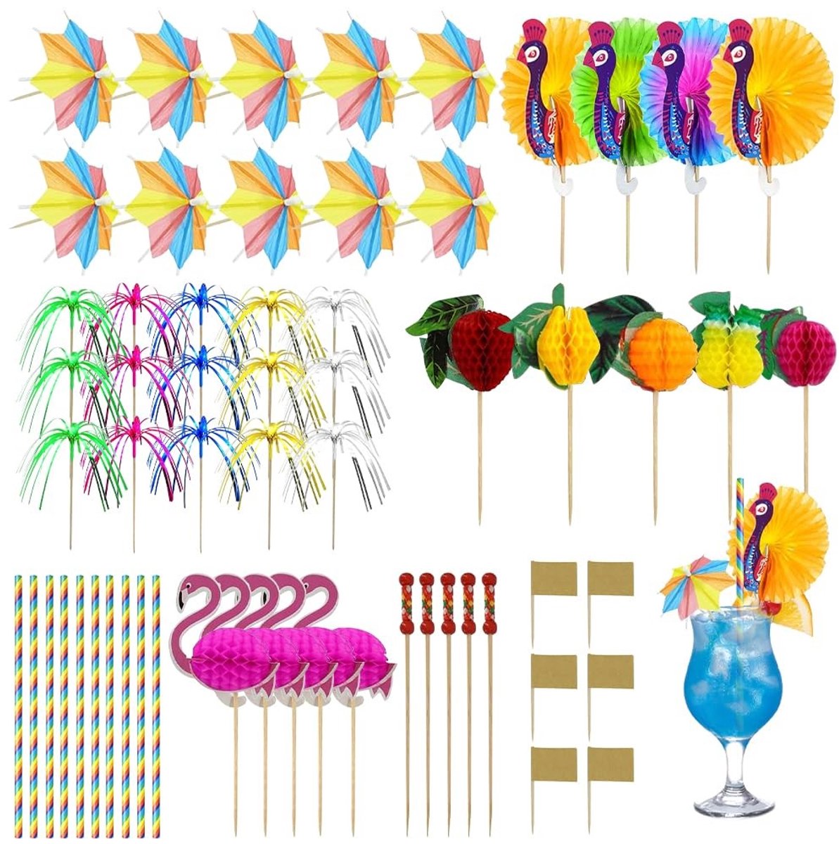 aladdien - Cocktail Parasols - Herbruikbare Decoratie - Feestjes en Bruiloften - 150 Stuks - Party Accessoires - Perfect voor Elk Evenement - Multif...