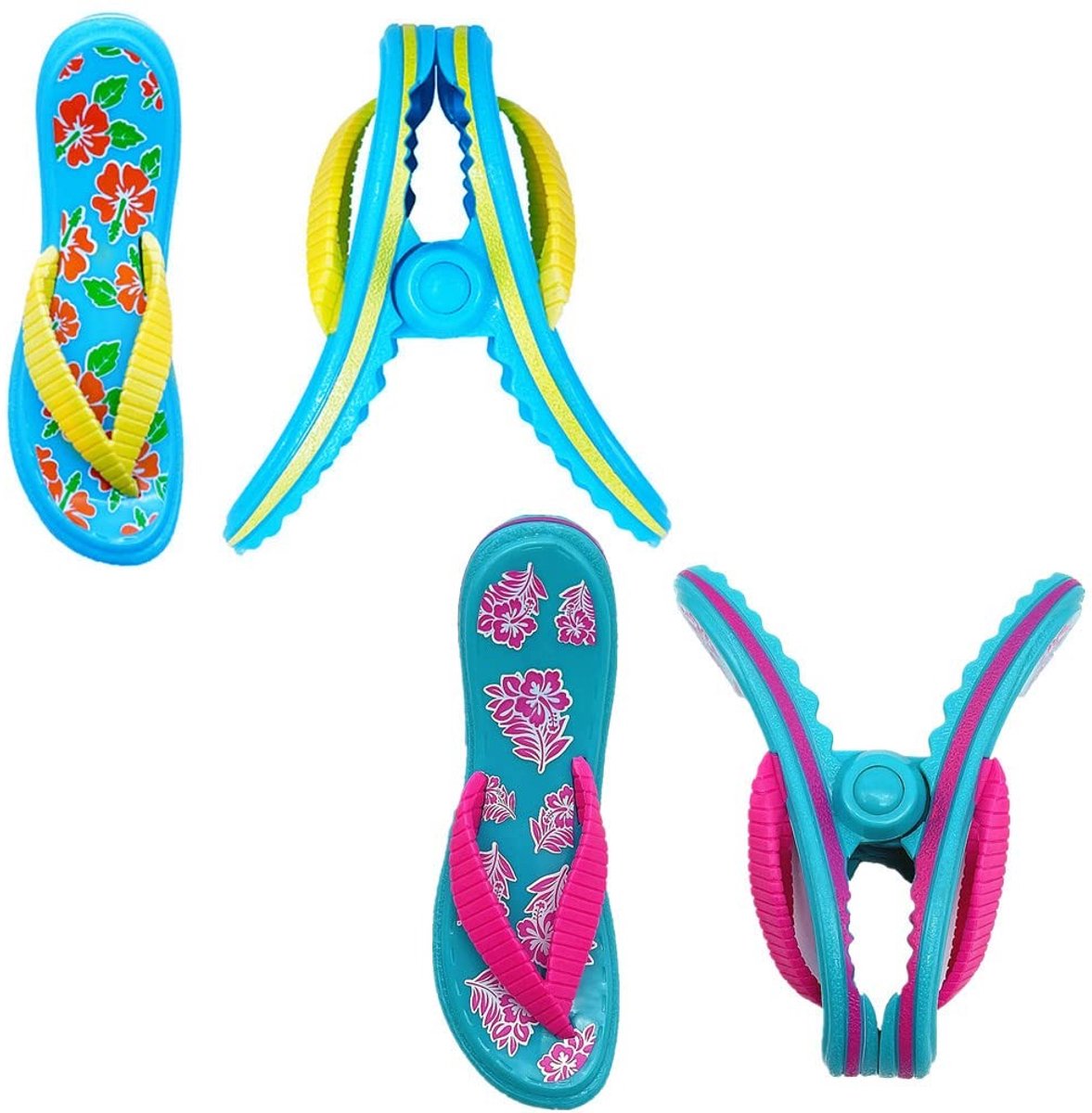 TRIXES Flip Flop Strandhanddoek Klemmen - 4-Pack - Veilig voor Zonnebedden en Tuin
