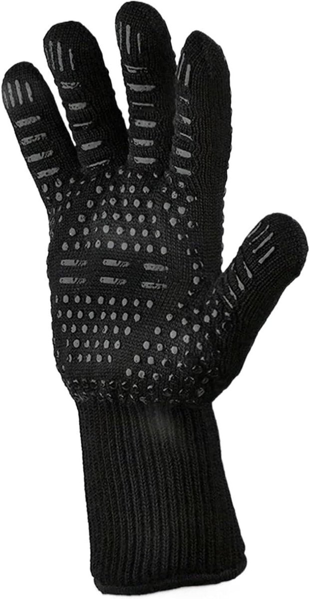 Barbecuehandschoenen - Ovenwanten Grill - Hitte Beschermen - Antislip Grip - Extra Lang - Zwart