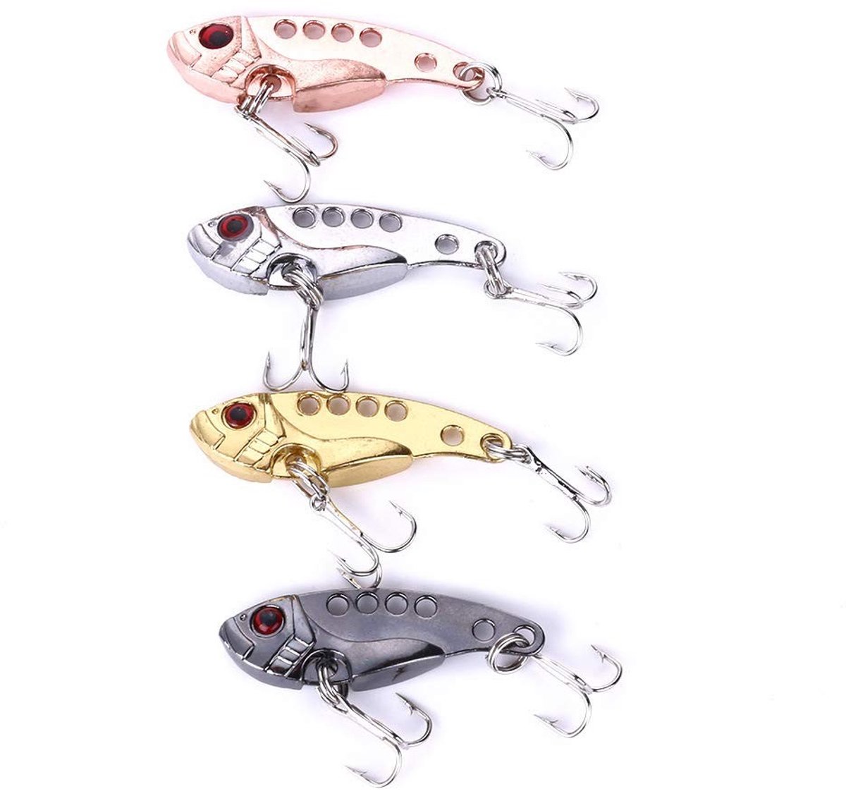 ONF3 - VIB Vis Lures - 4PCS Crankbait voor Zoet- en Zoutwater - 35mm - Treble Hooks - Effectieve Aas voor Vissen - Geschikt voor Sportvissen - K...