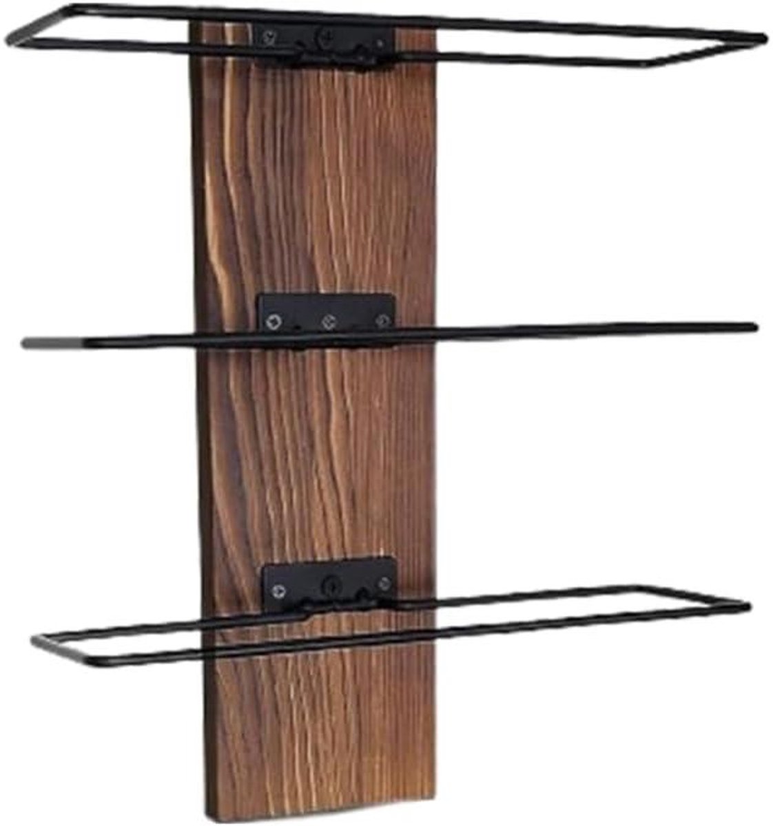 Wijnrek - Flessenhouder - Wanddecoratie Opslag - Ruimtebesparend Ontwerp - 3 Niveaus - Bruin