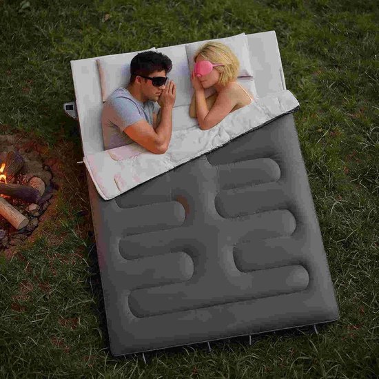Dubbele Slaapzak - Outdoor Slaapzak - Kamperen & Hiken - Verbindbaar Systeem - 220 x 150 cm - Enkele Kleur — afbeelding 4