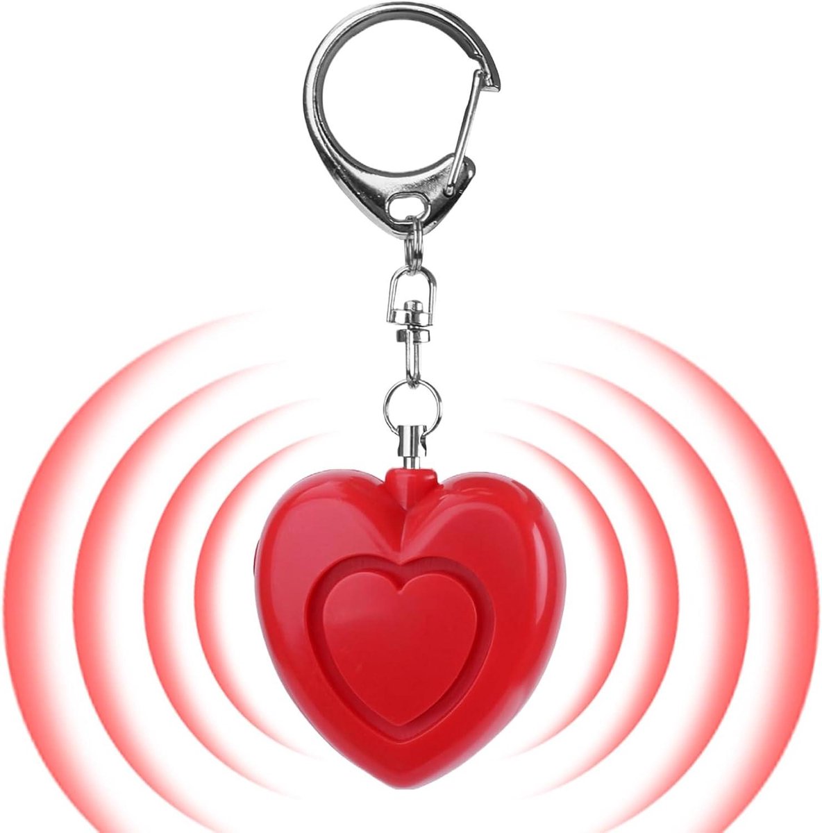 Persoonlijk Alarm - Sleutelhanger Alarm - Veiligheid Onderweg - 125 dB Geluid - 6 x 4.5 x 3 cm - Rood