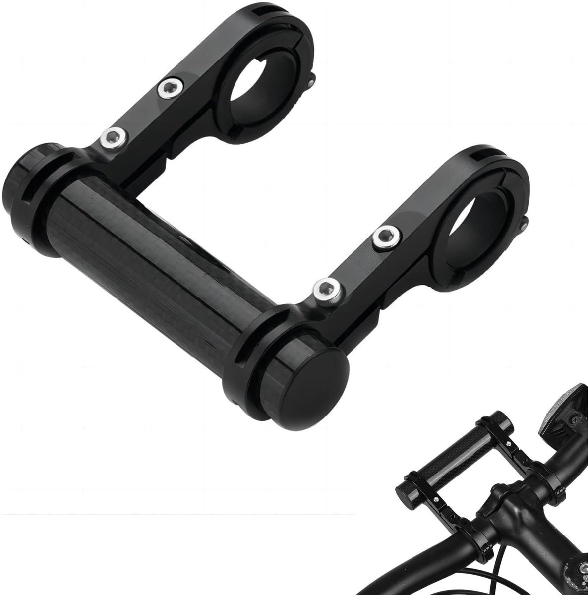 aladdien - Fietsstuur Extender - Duurzaam Dubbel Fietsstuur Houder - 10 cm - Voor Fietsverlichting - Lichtgewicht Design - Geschikt voor Fietsen - V..