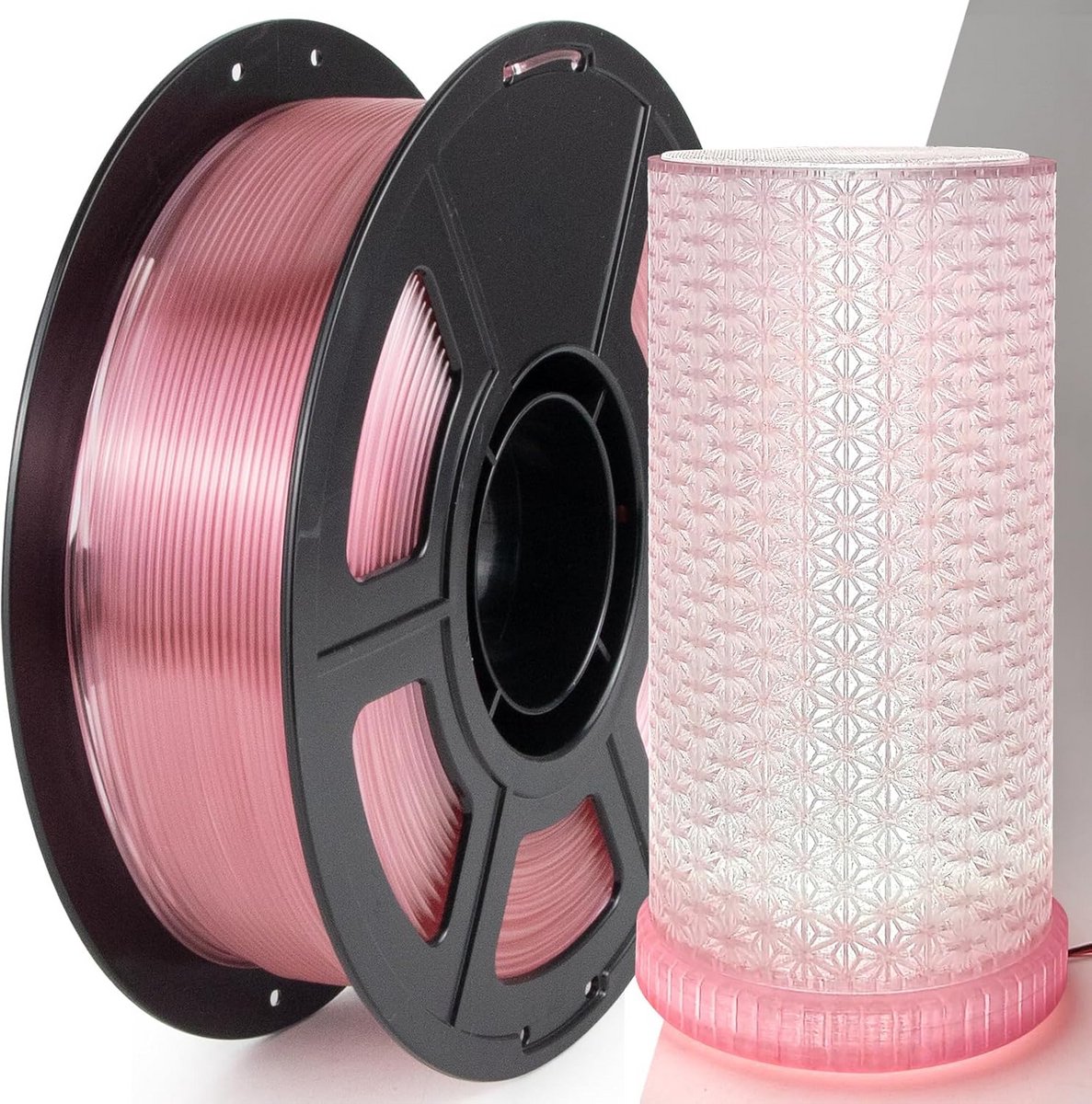 IEMAI PETG Filament, Transparent PETG Light Pink, High Speed PETG Wire Material 3D Printers, PETG 1.75 Filament 1kg, PETG Filament 1.75mm, Size Accuracy +/- 0.02mm