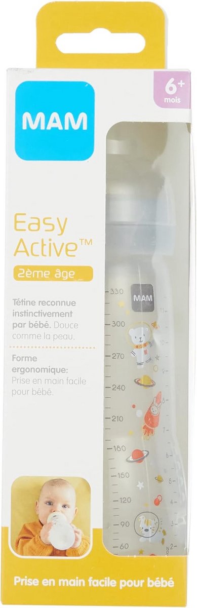 MAM Flesje met fopspeen, bedrukt, 330 ml, grijs van MAM — afbeelding 4