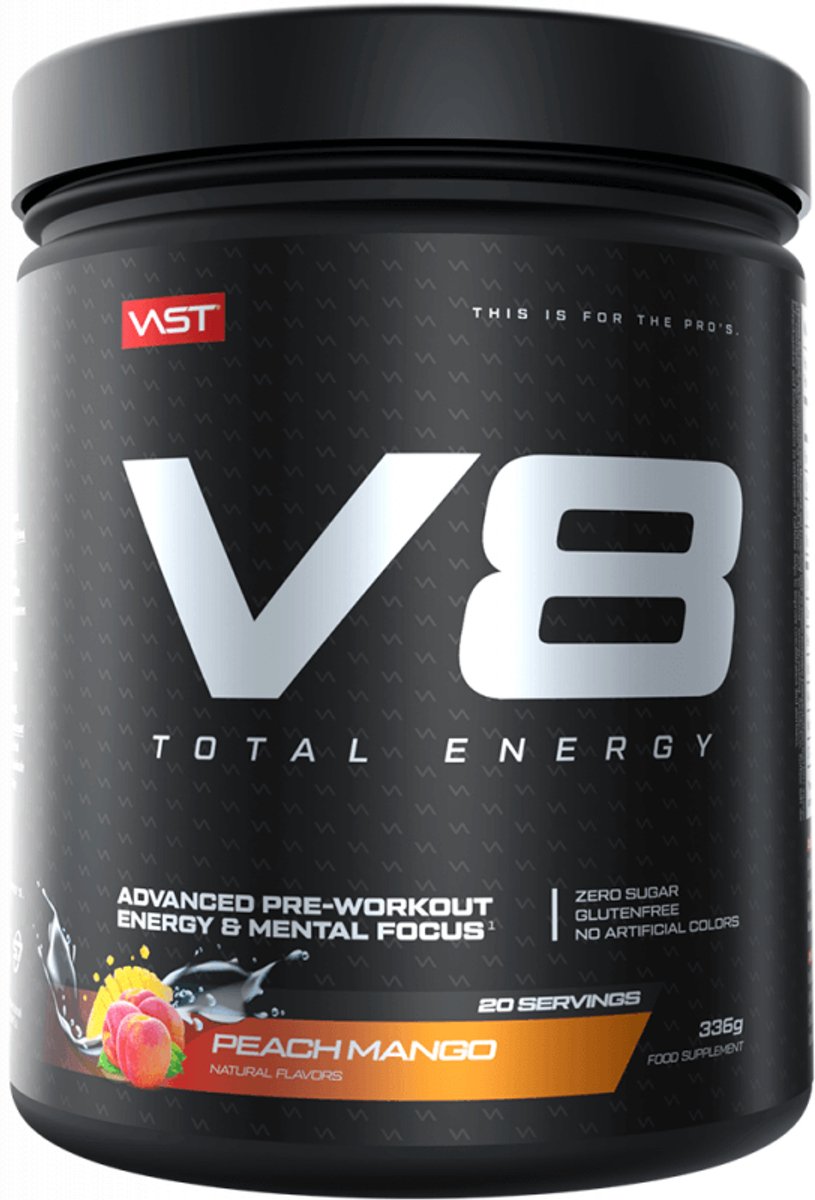 VAST V8 Total Energy (20 serv) Peach Mango - Pre-Workout - Pre-Workout Booster
