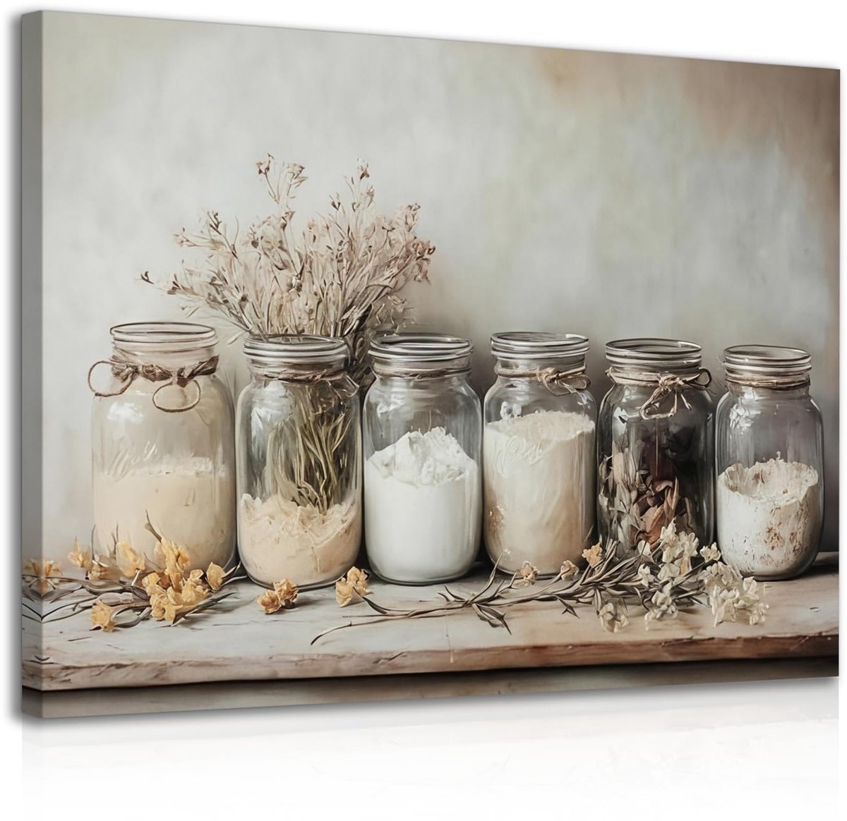 aladdien - Ingelijste Boerderij Keuken Kunst - Rustiek Schilderij - 12x16 inch - Culinaire Decoratie - Voor Keuken en Eetkamer - Stilleven
