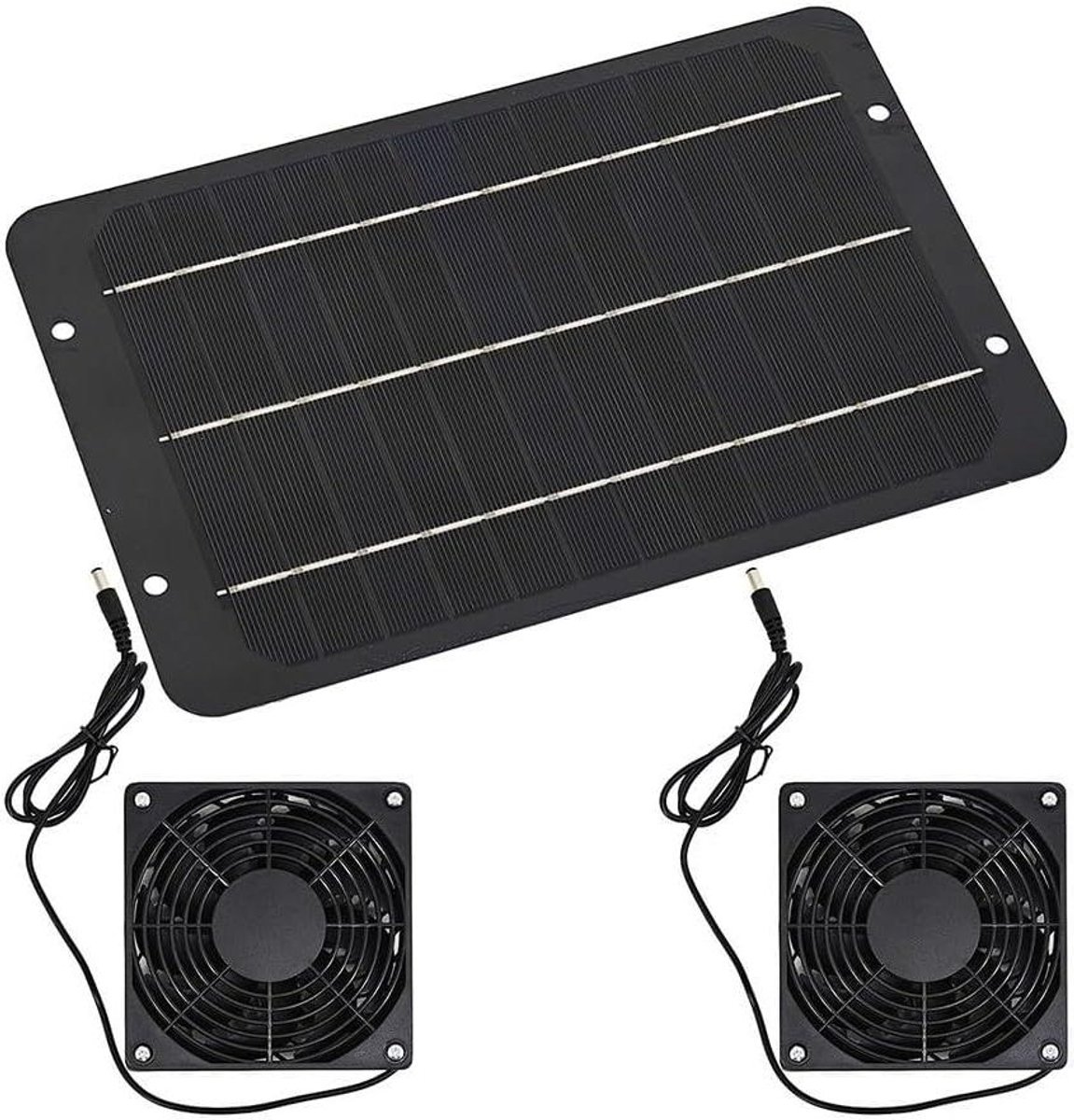 Zonne Ventilator Set - Afzuigventilator - Lucht Circulatie - Dubbele Ventilatie - 29 x 19